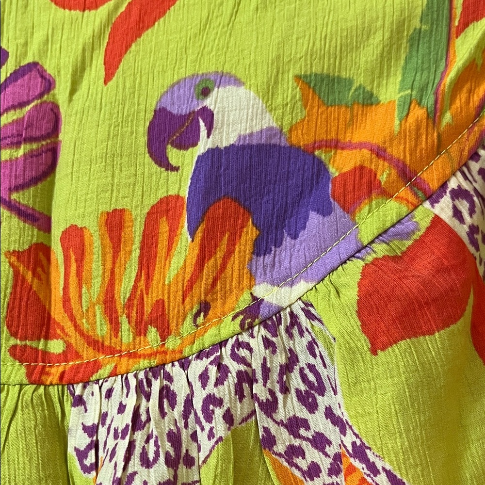 Easel Vibrant Green Floral Blouse - Picture 9 of 11